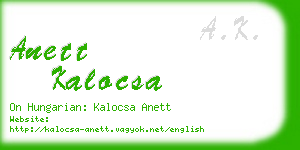 anett kalocsa business card